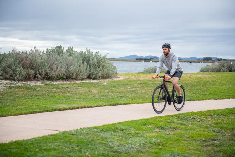 Image 3: cycling along wyndham bay trail