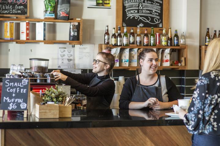 People in a cafe 